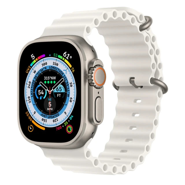 2022 NEW Apple Watch Ultra 49MM Smart Watch Titanium Case with Ocean Band Blood Oxygen 100m Water Resistant (Renewed)