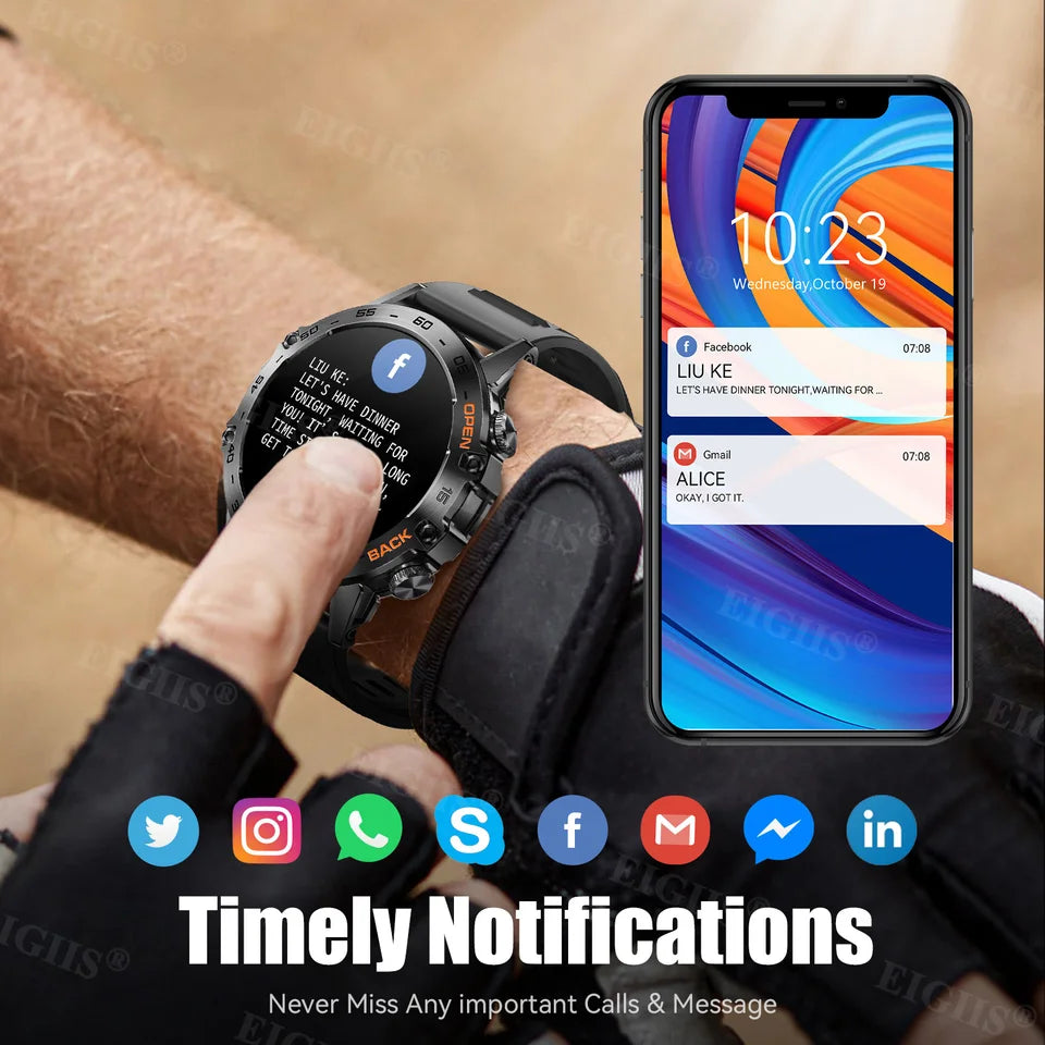 EIGIIS New 1.39Inch Bluetooth Call Smart Watch