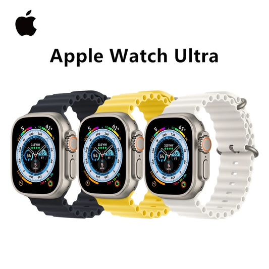 2022 NEW Apple Watch Ultra 49MM Smart Watch Titanium Case with Ocean Band Blood Oxygen 100m Water Resistant (Renewed)